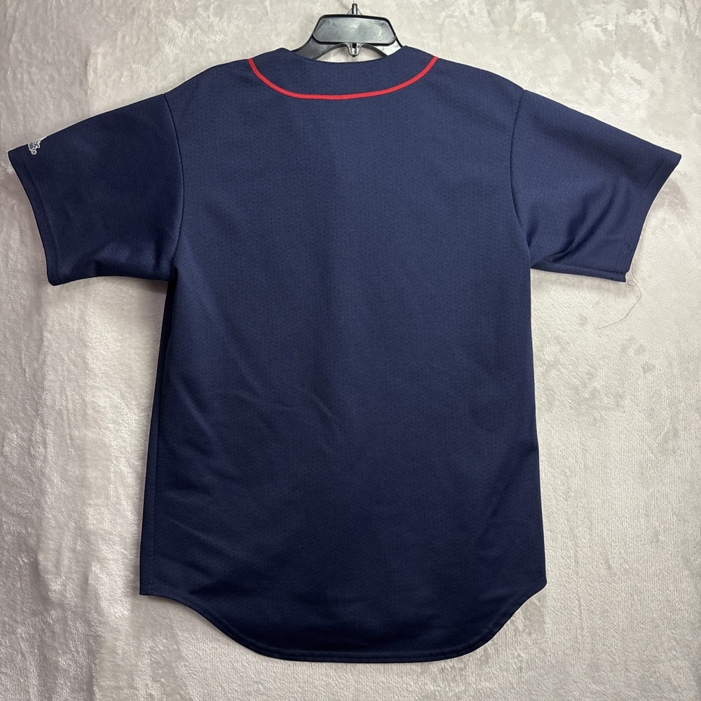 majestic genuine merchandise blue and red stripe zip up jersey Medium - Picture 6 of 8
